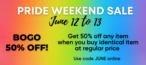 Pride Website sale banner mobile BOGO 50% Off June 12-13