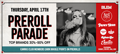 Thursday, April 17th PreRoll Parade Top Brands 30%-50% off