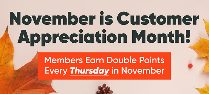Members earn double points on Thursdays in November 2025